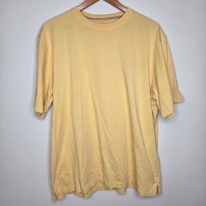 Left Coast Tee Mens XXL Yellow Pima Cotton Short Sleeve Crewneck T-Shirt Peru